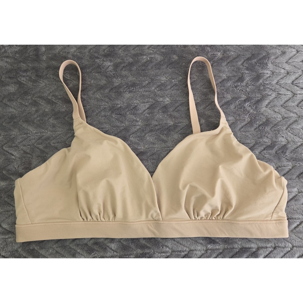 Skims Triangle Bralette Bra Women's Size Medium Tan Stretch Adjustable Straps - Picture 4 of 5